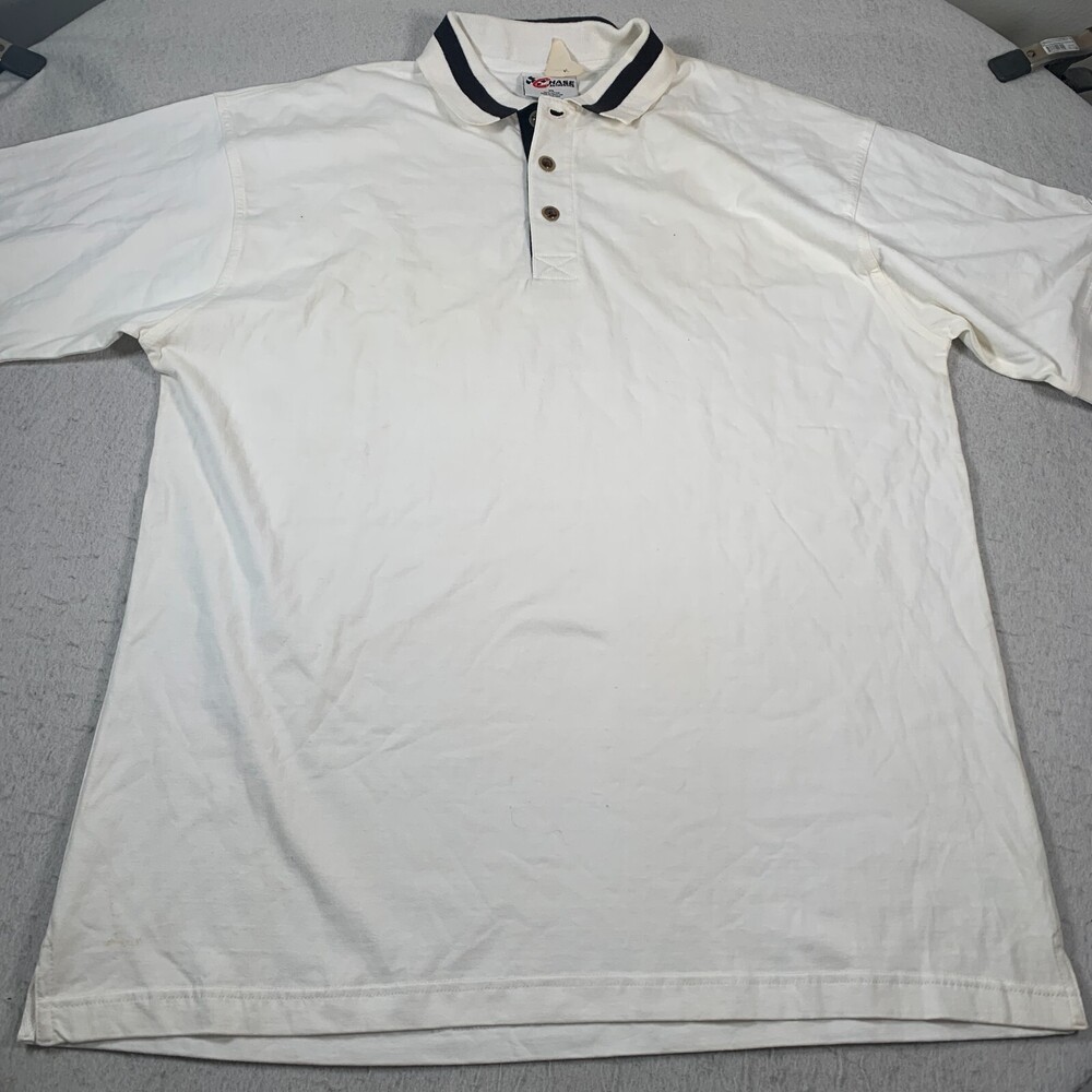 Chase Authentics Polo Mens XL White Blank Vintage Sportswear 90s